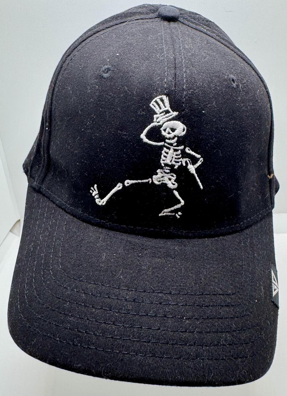 Grateful Dead Hat Cap Fitted Mens LG XL Black Dancing Skeleton Band Logo Graphic